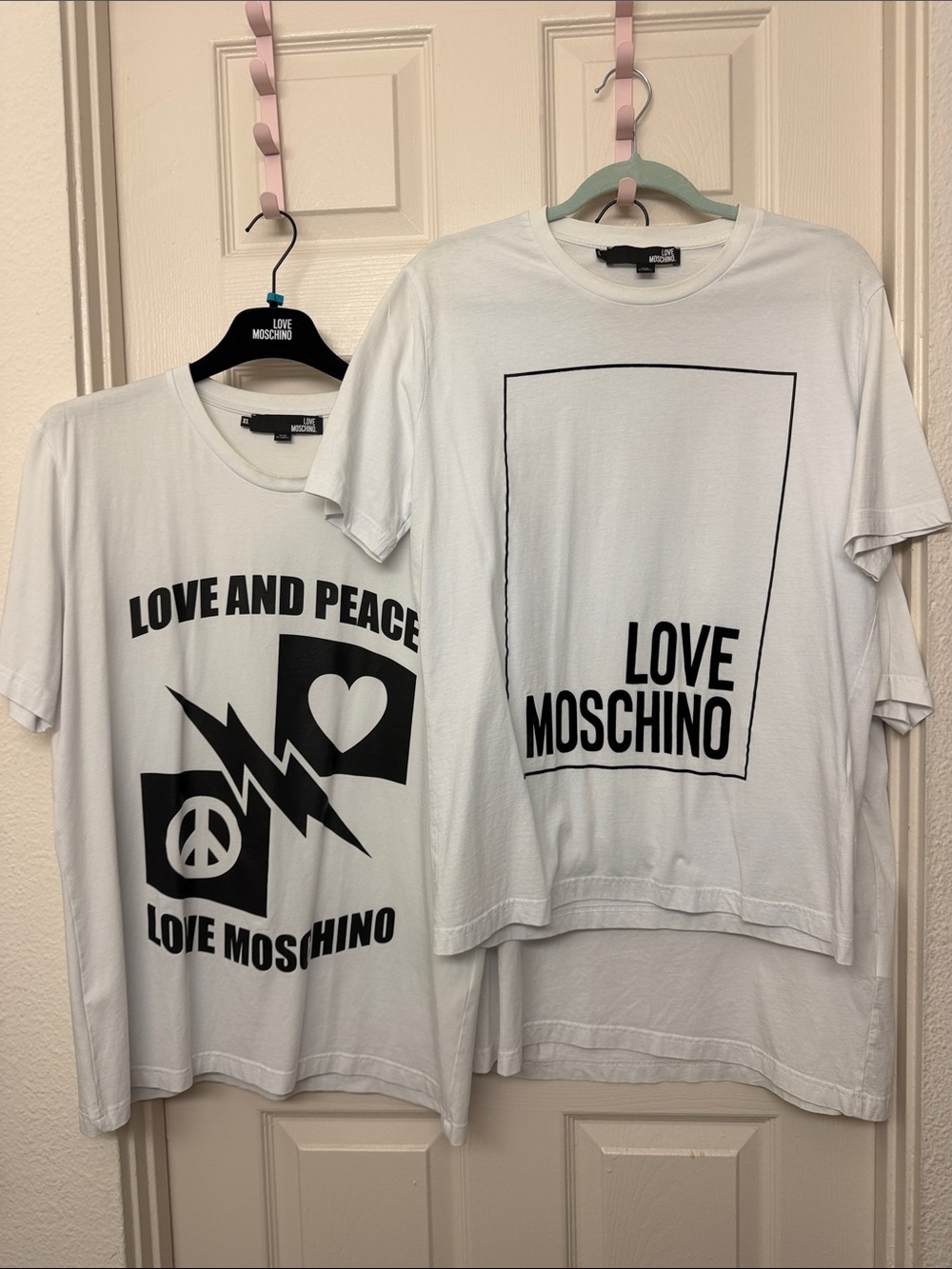 Mens Love Moschino White Graphic Tee bundle